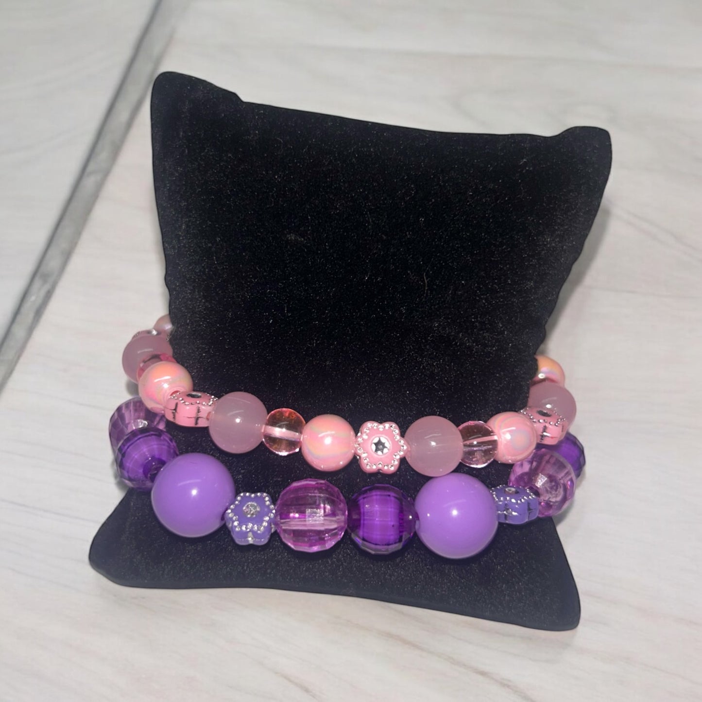 beaded Bracelet Pink/Purple